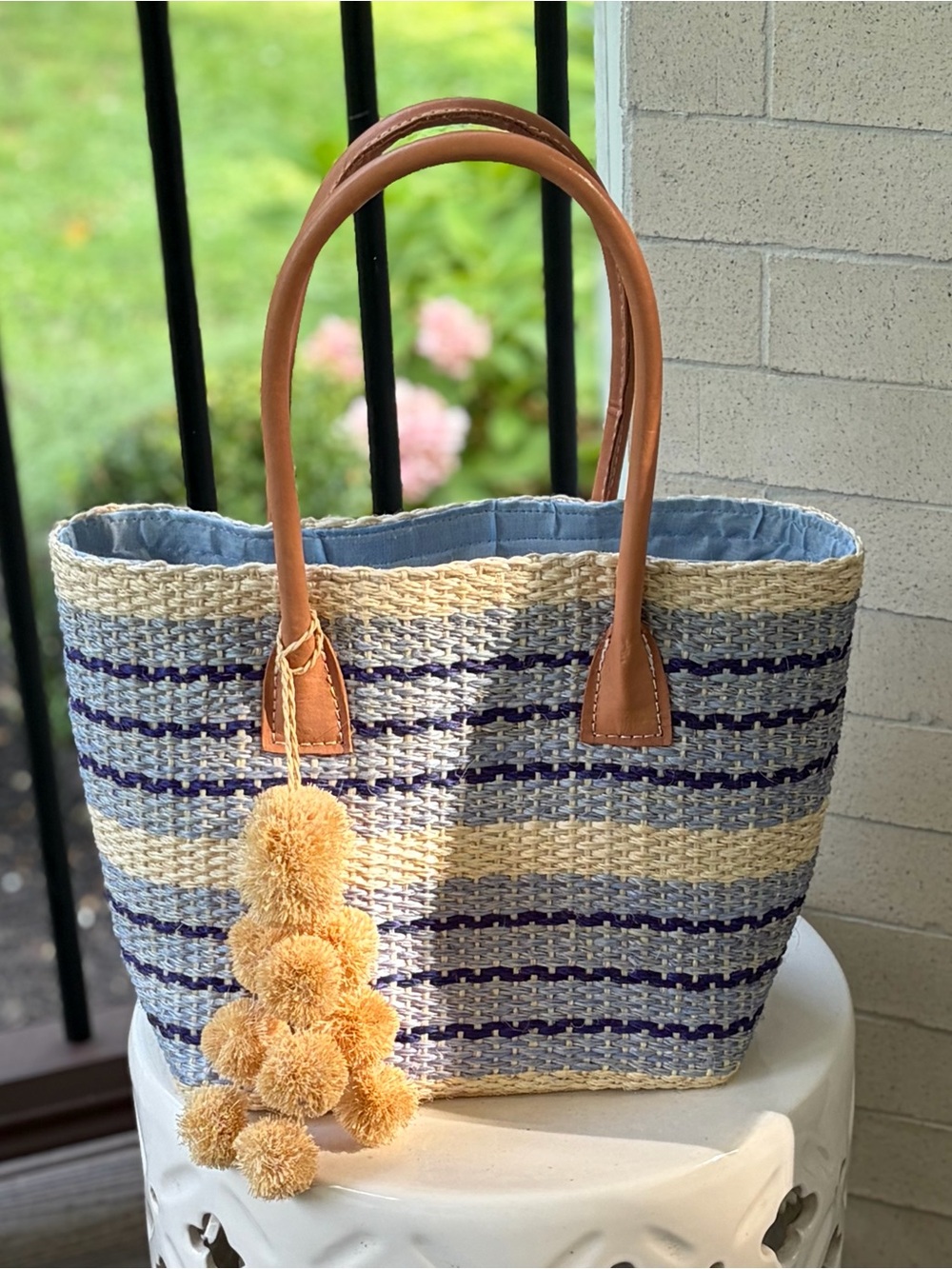 Shebobo “Cabrillo” Tote Bag Drawstring Closure, Hand Made in Madagascar